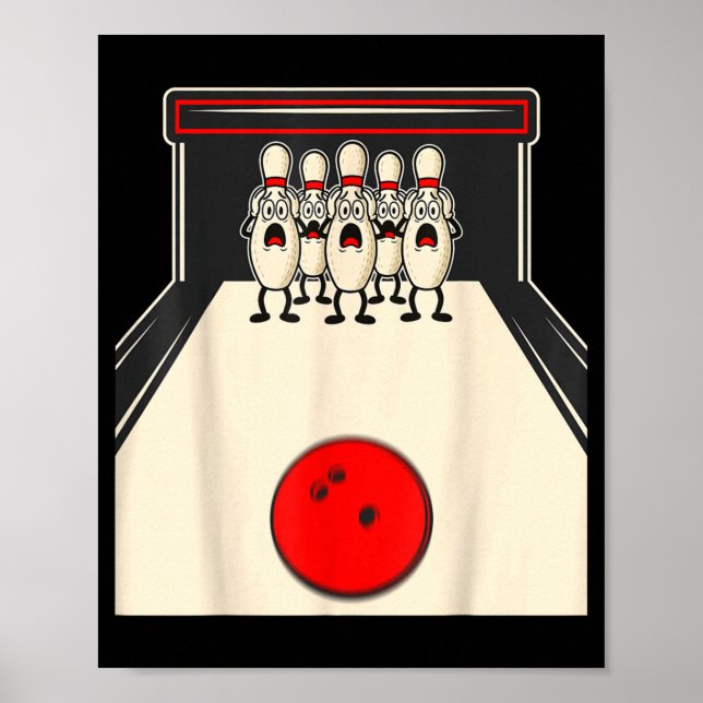 Bowling N Ed Ns Funny Bowler Player Kids Boys Men  Poster (Front)