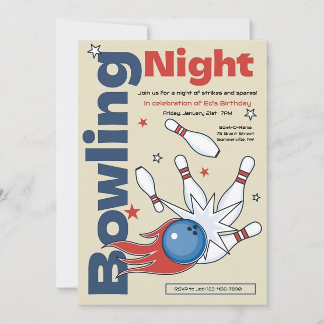 Bowling Night Invitation (Front)