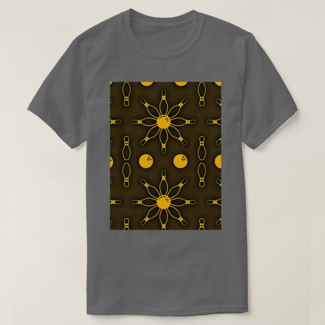 Bowling Orange Seamless Wallpaper T T-Shirt (Design Front)