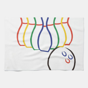 Bowling Outline Kitchen Towel