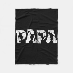 Bowling Papa Bowling Men Father's Day Vintage Fleece Blanket