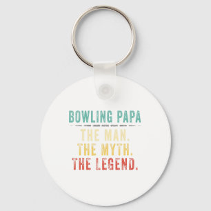 Bowling Papa Fathers Day Gift  Keychain
