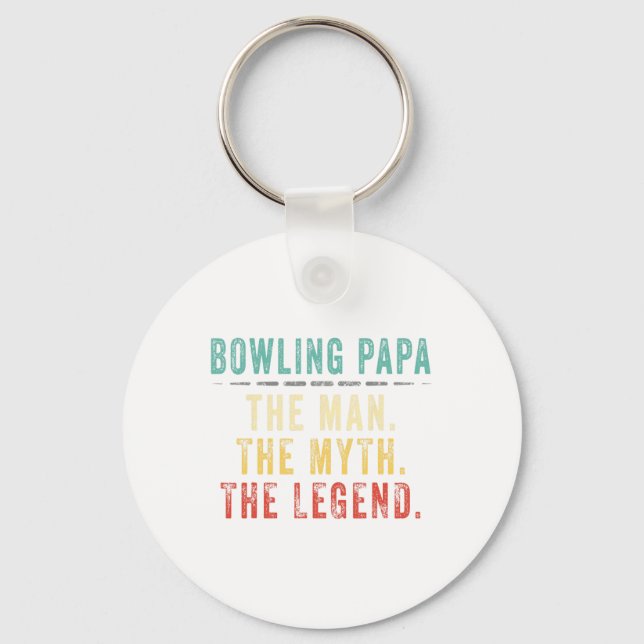 Bowling Papa Fathers Day Gift  Keychain (Front)
