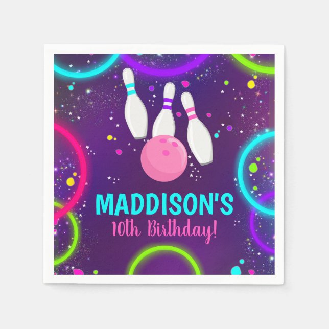 Bowling Paper Napkins Glow Bowling (Front)