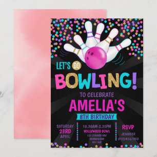 Bowling Party Anniversaire Invitation