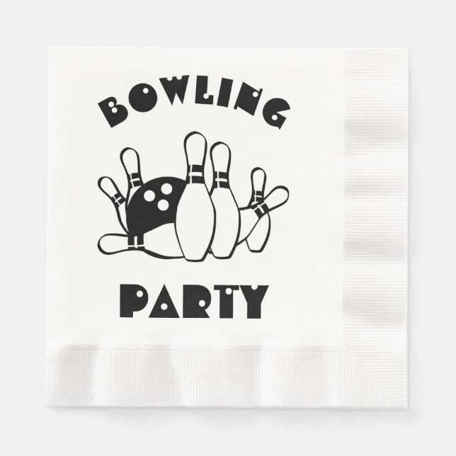  Bowling Party Ball And Pins  Paper Napkin (Front)
