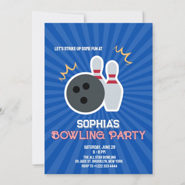 Bowling Party Invitation 4 (Front)