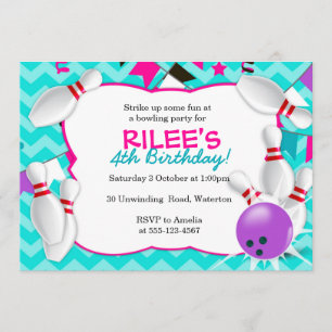 Bowling Party Invitation - GIRLS