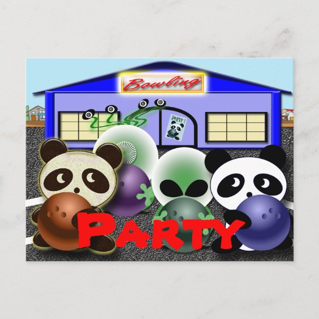 Bowling Party Invitations Customizable (Front)