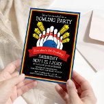 Bowling Party | Kids Colourful Birthday Invitation<br><div class="desc">Kids love a bowling party! This colourful birthday invitation is ideal for inviting friends and family to come celebrate your birthday in style. Featuring bowling pins,  bowling ball,  yellow stars for that retro feel,  and an easy-to-use birthday template.</div>