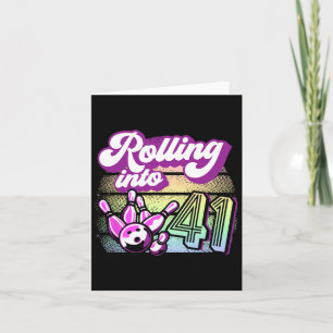 Bowling Party Rolling Into 41 Bowling Birthday  Card