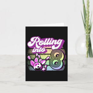 Bowling Party Rolling Into 8 Bowling Birthday Card
