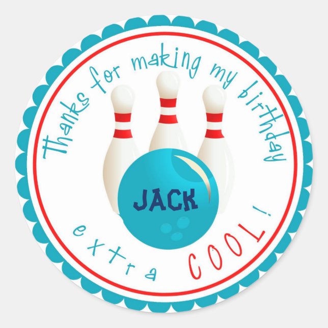 Bowling Party Stickers (Front)
