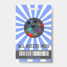 Bowling party, VIP Pass ,Invitation, boys Bowl, Badge