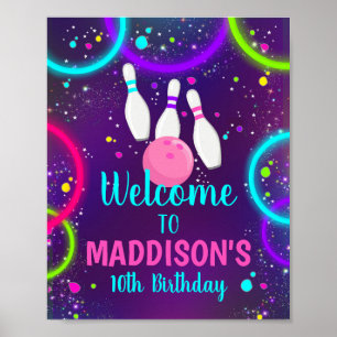 Bowling Party Welcome Sign Ten Pin Bowling 8x10"