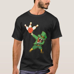 Bowling Patricks Day Dabbing Leprechaun T-Shirt