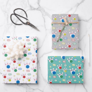 Bowling Pattern Wrapping Paper Sheet