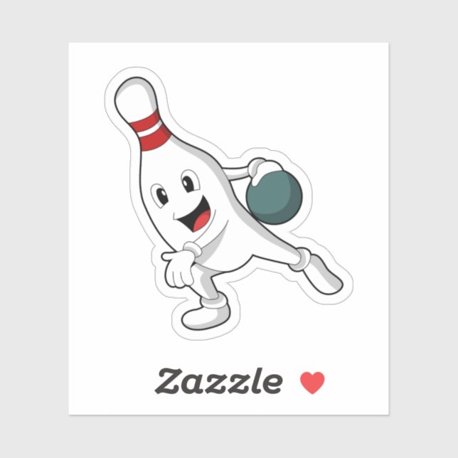 Bowling pin at Bowling with Bowling ball (Sheet)