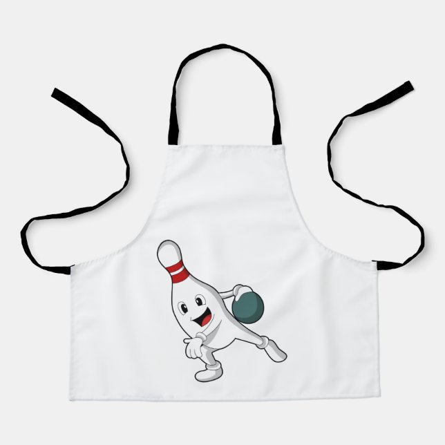 Bowling pin at Bowling with Bowling ball Apron (Front)