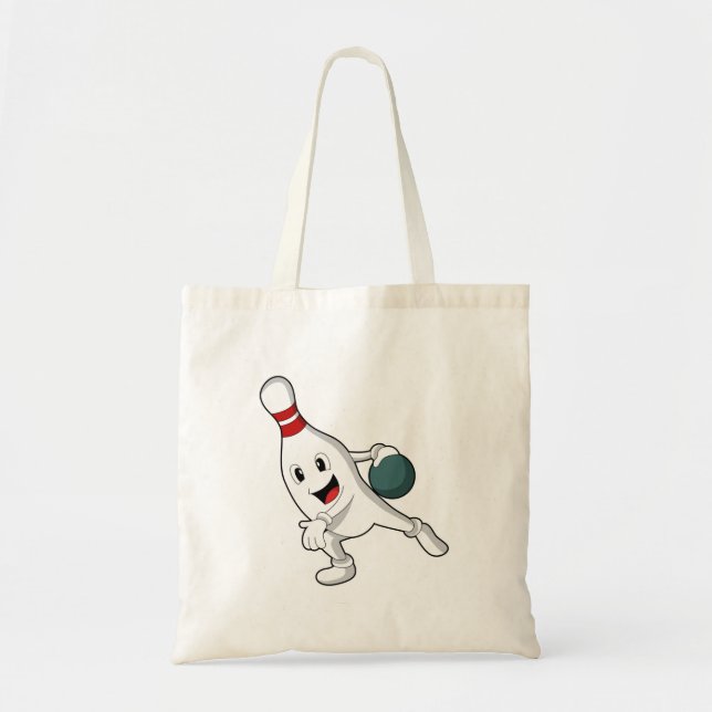 Bowling pin at Bowling with Bowling ball Tote Bag (Front)