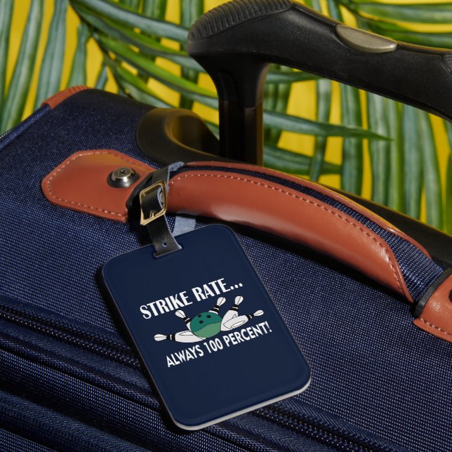 Bowling Pin Ball Strike Team  Luggage Tag (Front Insitu 1)