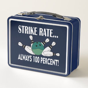 Bowling Pin Ball Strike Team  Metal Lunch Box