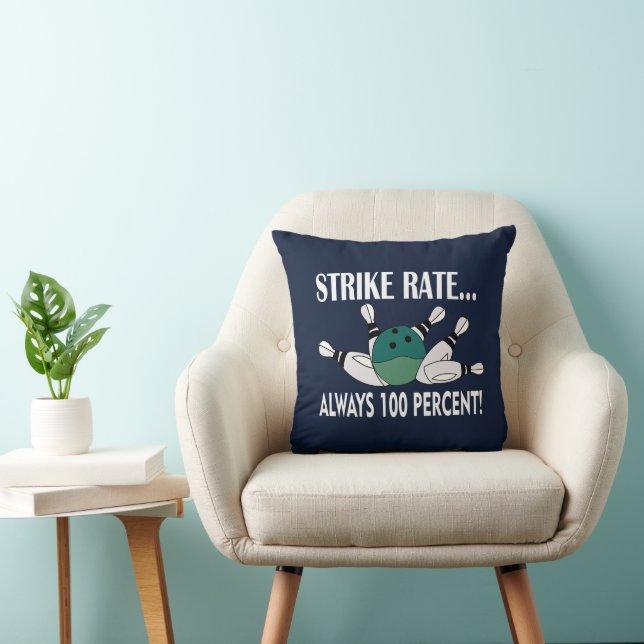 Bowling Pin Ball Strike Team  Throw Pillow (Chair)