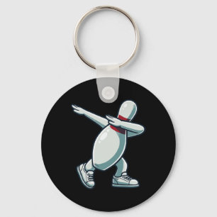 Bowling Pin Dabbing Funny Bowler Bowling Lover Sar Keychain