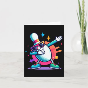 Bowling Pin Dabbing Sungles Bowler Player Kids Boy Card