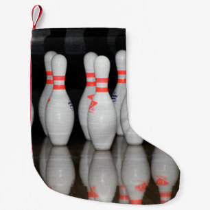 Bowling pin small christmas stocking