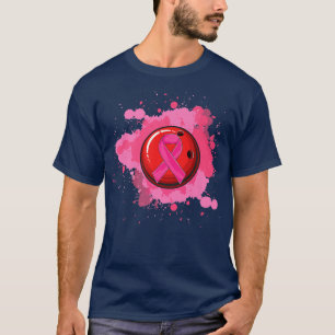 Bowling Pink Ribbon Breast Cancer Awareness  T-Shirt