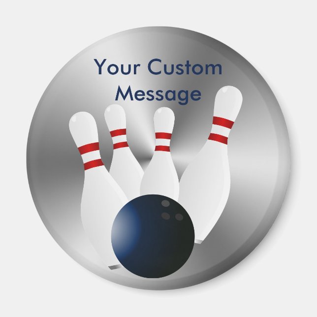 Bowling pins 10 Pin Bowling Ball Custom Magnet (Front)