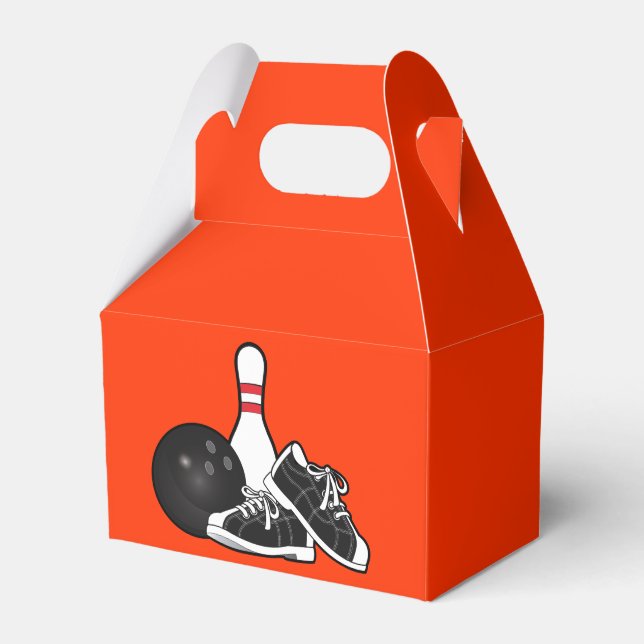 Bowling Pins and Ball Favor Box (Front Side)