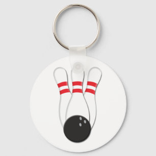 Bowling Pins and Ball Keychain