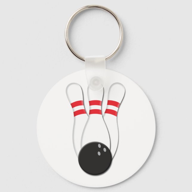 Bowling Pins and Ball Keychain (Front)