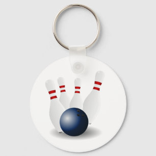 Bowling Pins and Ball Keychain