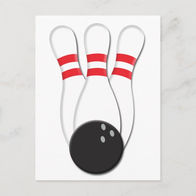 Bowling Pins and Ball Postcard (Front)