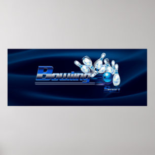 Bowling pins and ball poster