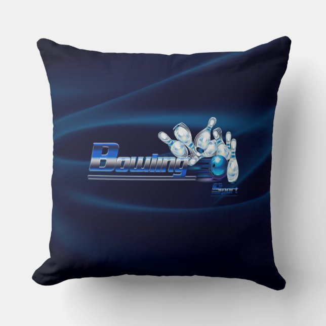 Bowling pins and ball     throw pillow (Front)
