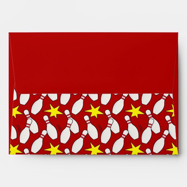Bowling Pins and Stars Envelope (Back (Top Flap))