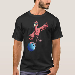 Bowling Pins Bowling Ball Bowler Bowling Flamingo T-Shirt