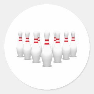 Bowling Pins: Classic Round Sticker