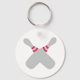 bowling pins crossed keychain
