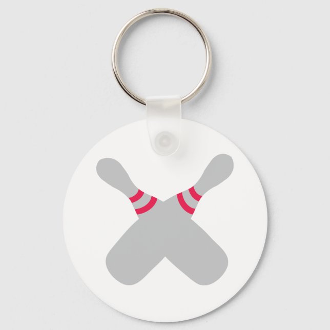bowling pins crossed keychain (Front)