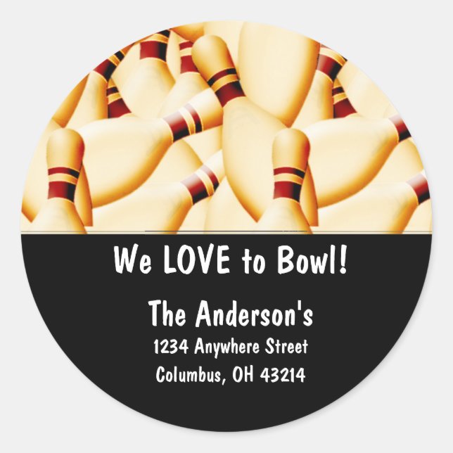 Bowling Pins Design 2 Address Labels (Front)