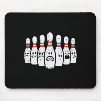 Bowling Pins Faces Funny Bowler Men Women Kids Boy Mouse Pad