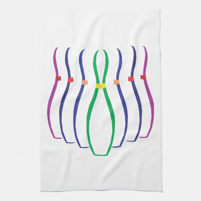 Bowling Pins Kitchen Towel (Vertical)