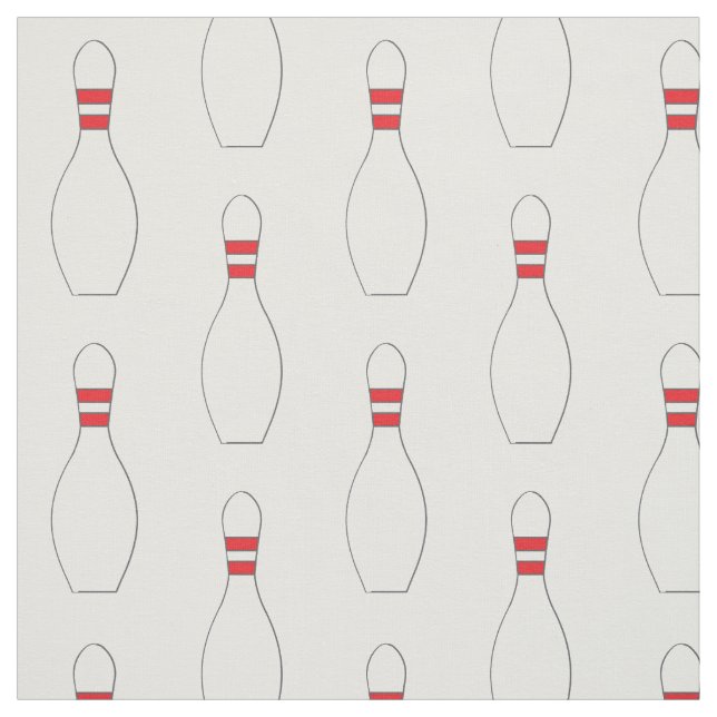 Bowling Pins Pattern White Fabric (Swatch)