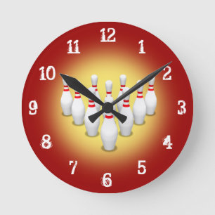 Bowling Pins: Wall Clock