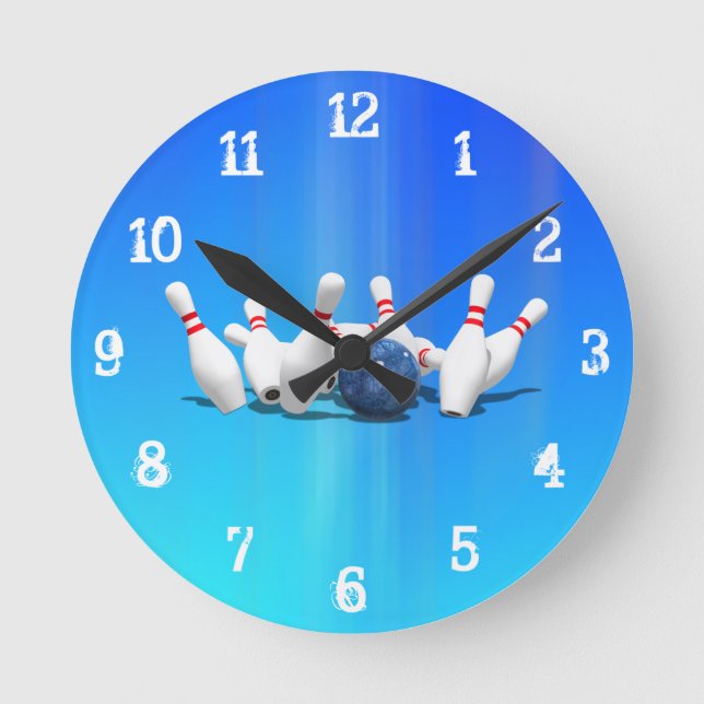 Bowling Pins: Wall Clock (Front)